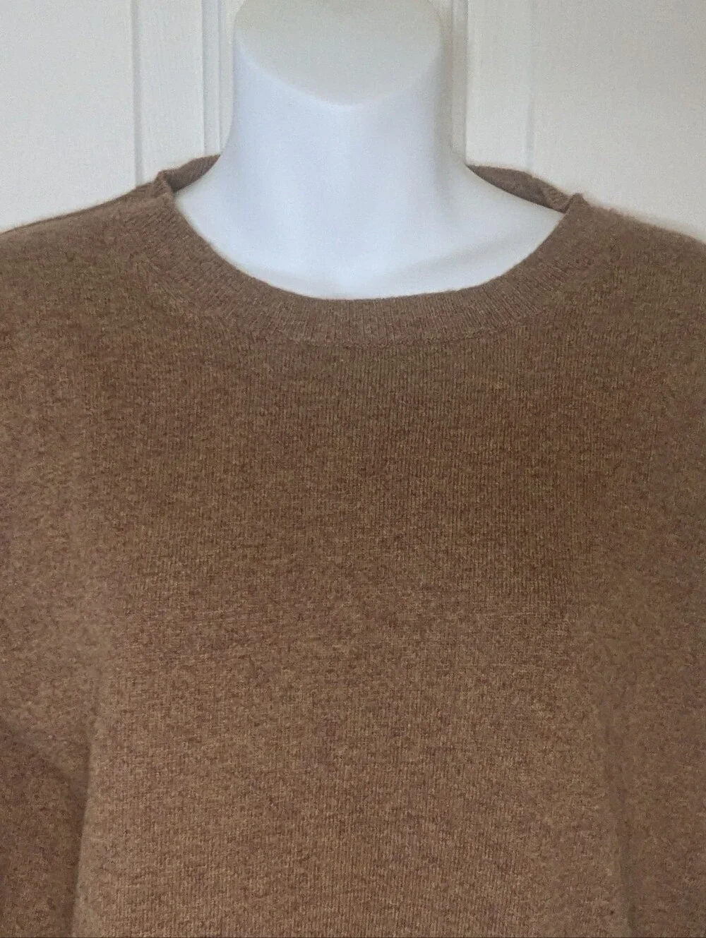 J Crew Teddie Sweater L  Brown Cotton Wool Crewneck Pullover Academia Preppy